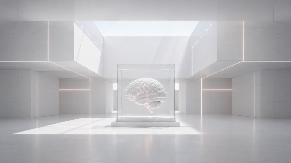yeos Brain im Glaskubus